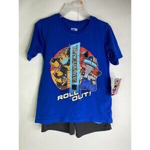Transformers 2 Piece Short Sleeve Tee T-Shirt Shorts Outfit Set Kids Boys Size 7